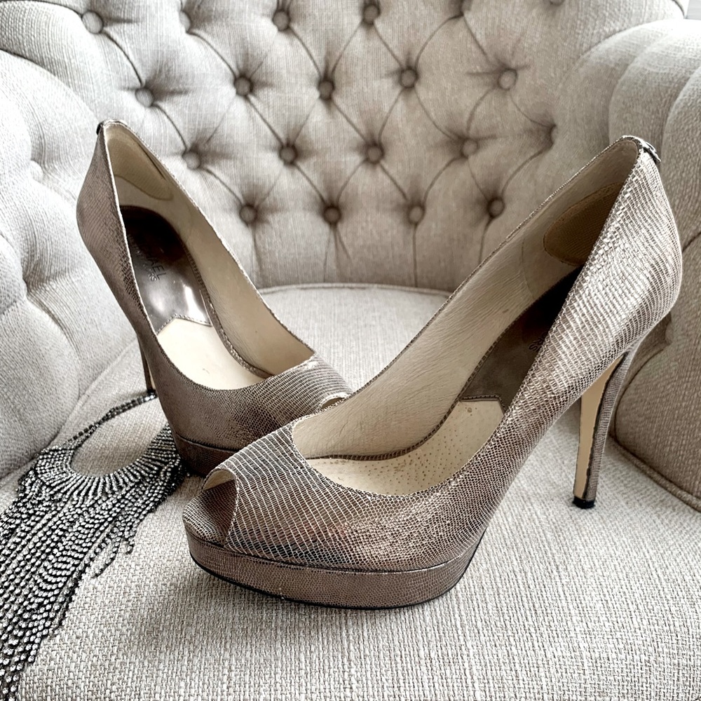 Michael Kors Leather Upper platform heel